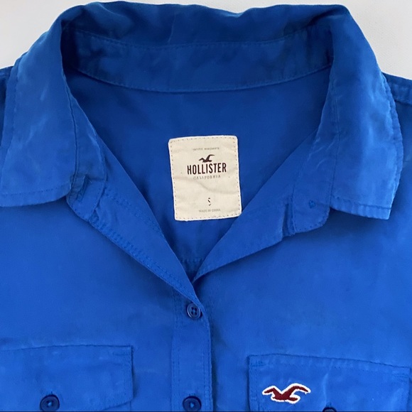 Hollister Royal Blue Modal Button Up Shirt - Picture 4 of 4
